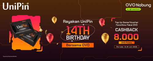Rayakan #UniPin14Birthday Bareng OVO! – Ambil Cashback 8.000 OVO Points!